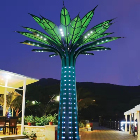Cột Đèn ZALAA Kiểu Cây Dừa Cao 4-6m Trang trí và Chiếu sáng cho Công viên, Cảnh quan sân vườn | LED Tree Lights