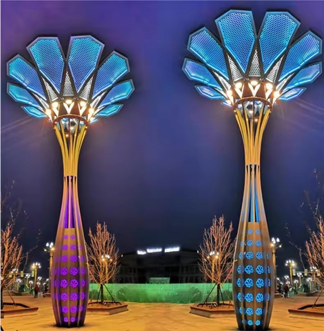 Cột Đèn ZALAA Trang Trí Nghệ Thuật RGB Chiếu Sáng Cho Dự Án Công Viên Ánh Sáng - LED Festival Lights