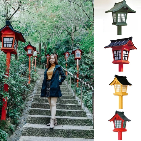 Cột Đèn Trang Trí Cảnh Quan đường dẫn vào Đình/Chùa/Nhà Thờ có Đầu Đèn Kiến Trúc JAPAN