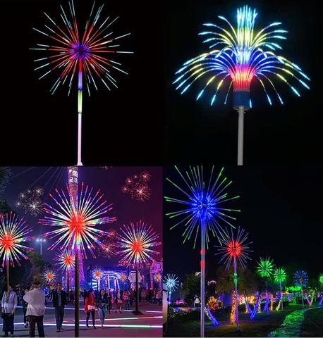 Đầu đèn LED trang trí kiểu Đài Phun Nước hiệu ứng RGB đổi màu 400W với 35 đầu ống dài H2000 D2800