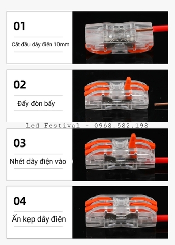 Cút Nối Dây Điện Nhanh, An Toàn cho các dự án thiết bị chiếu sáng ngoài trời, chống nước - Linh Kiện đèn led Zalaa