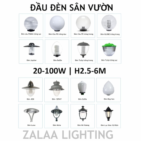 Trụ Cột Đèn Sân Vườn 4 Bóng Cao từ 2m-5m ZALAA | TỔNG HỢP