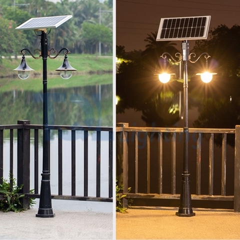 Đầu Đèn Trang Trí Công Viên Năng Lượng Mặt Trời Kết Hợp Điện Lưới AC 220V