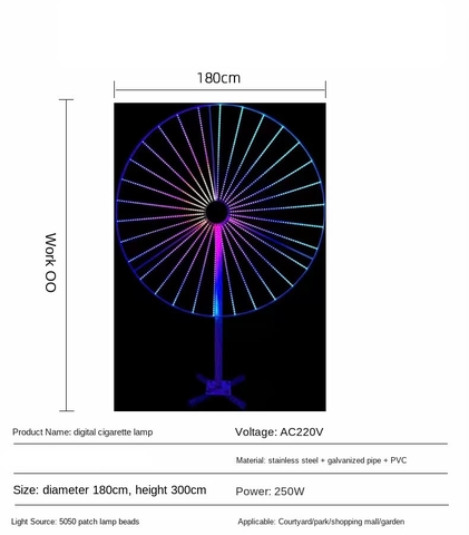 Đầu đèn LED Pháo Hoa hiệu ứng Xoay Tròn đổi màu RGB 250W 30 đầu ống H1300 D1800 Zalaa ZCSV-PH-11