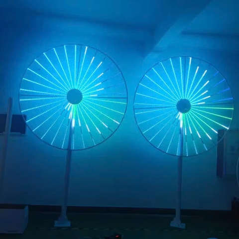 Đầu đèn LED Pháo Hoa hiệu ứng Xoay Tròn đổi màu RGB 350W 30 đầu ống H1500 D2100 Zalaa ZCSV-PH-12