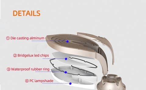 Đầu Cột Đèn Chiếu Sáng Công Viên Kiểu Dáng Hiện Đại ZAT-1055 40-120W, H3-6m ZALAA Hướng Smart City