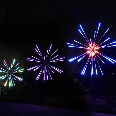 Đầu đèn trang trí kiểu LED Pháo Hoa đổi màu RGB 800W 36 đầu ống H2500 D4000 | cho Cột cao từ 6met