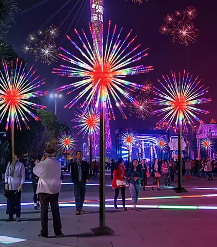 Đầu đèn trang trí kiểu Hoa Bauhinia LED đổi màu RGB 280W 48 đầu ống H1200 D1500 Zalaa ZCSV-PH-18