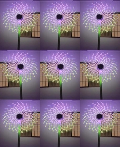 Đầu đèn trang trí kiểu Hoa Bauhinia LED đổi màu RGB 350W 48 đầu ống H1500 D2500 Zalaa ZCSV-PH-20