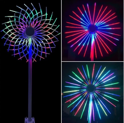 Đầu đèn trang trí kiểu Hoa Bauhinia LED đổi màu RGB 350W 48 đầu ống H1500 D2500 Zalaa ZCSV-PH-20