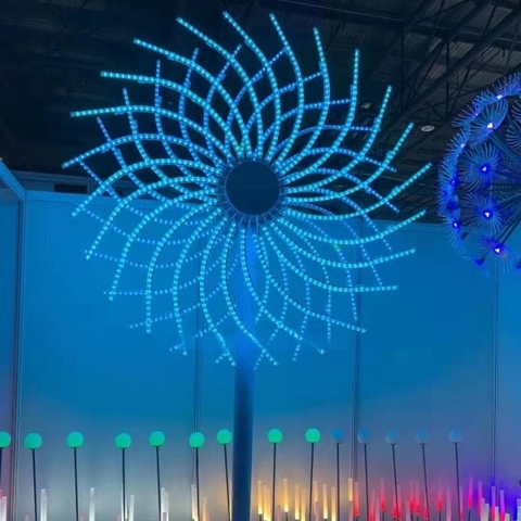 Đầu đèn trang trí kiểu Hoa Bauhinia LED đổi màu RGB 350W 48 đầu ống H1500 D2500 Zalaa ZCSV-PH-20