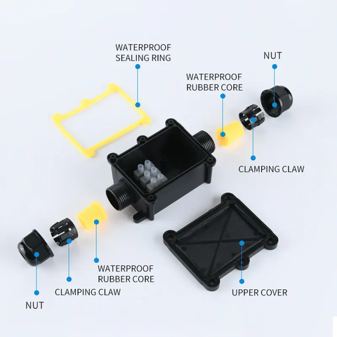 Hộp Nối Điện Chống Nước 3 Ngả Ngoài Trời IP68 - Linh kiện đèn led Zalaa