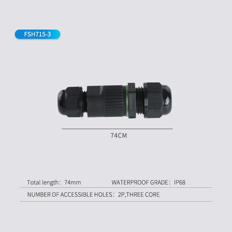 Cầu Đấu Nối Dây Điện Đèn LED Ngoài Trời Deenlai FSH715X-3 đầu siết cáp M18 lõi 3pin Chống nước, Ngoài trời IP68 - Linh kiện đèn led Zalaa