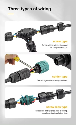 Đầu Nối Điện Cút Điện 2 Đầu E-Weichat M20-3P Chia 2 3 4 PIN Chống nước, Ngoài trời IP68 - Linh kiện đèn led Zalaa