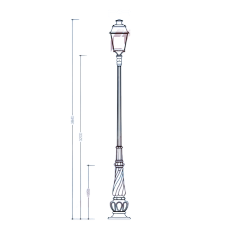 Đế Cột DC07 Banian - Chân Đế Cột Đèn Thép Gang Bền Bỉ Chịu Lực Cao