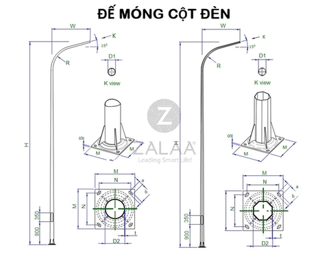 Đế Cột DC05B - Chân Đế Cột Đèn Thép Gang Bền Bỉ Chịu Lực Cao