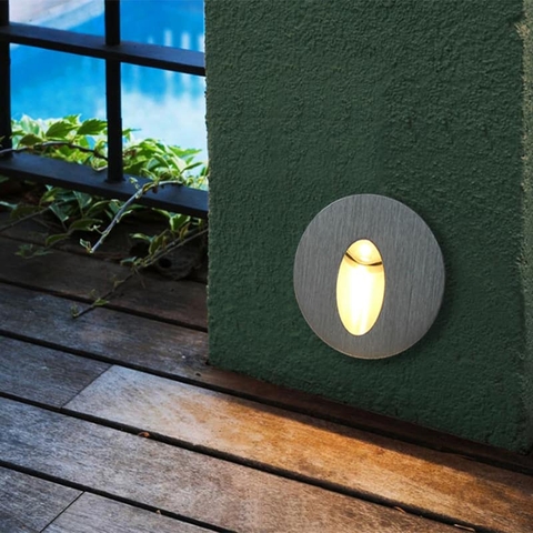Đèn LED Âm Cầu Thang Mặt Nhôm Tròn - Dẫn Đường Đi Nội Thất