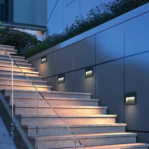 Đèn LED Âm Cầu Thang Mặt Nồi Chữ Nhật - Dẫn Đường Đi Nội Thất