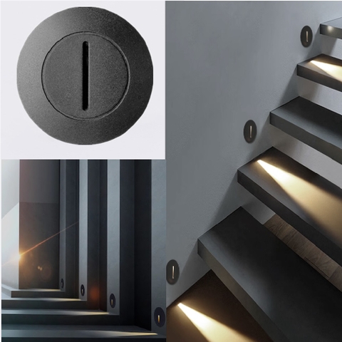 Đèn LED Âm Cầu Thang ZACT Mẫu Tròn D90mm 3W Blue / Green / Red