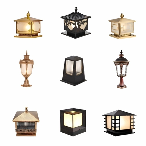 Đèn LED Trụ Cổng trang trí đầu cổng trụ cột hàng rào ngoại thất sân vườn công viên