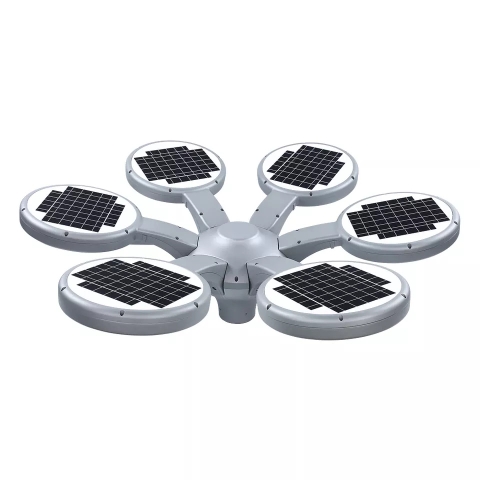 Đèn Công Viên Kiểu Dáng 6 Cánh Hoa Hiện Đại 2023 ZG-TYD5106-6 66W ZALAA Solar Garden Cho cột cao 6-8m