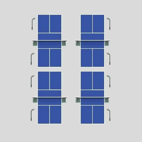 Đèn Chiếu Sáng Sân Thể Thao Pickleball 100W 200W 300W 400w cho cụm 2 sân đến 4 sân