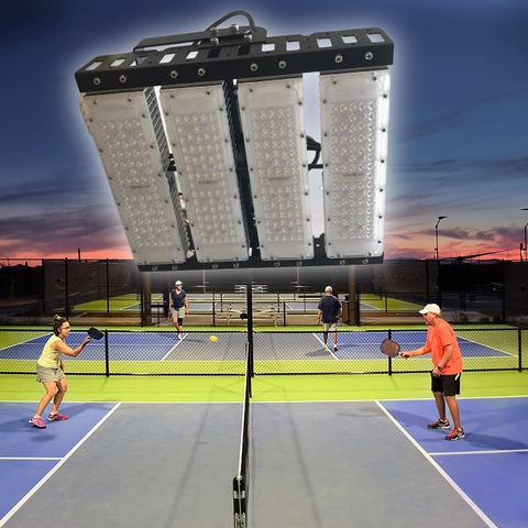 Đèn Chiếu Sáng Sân Thể Thao Pickleball 100W 200W 300W 400w cho cụm 2 sân đến 4 sân