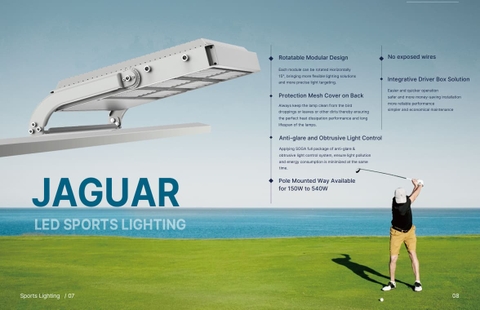 Đèn Chiếu Sáng Sân Thể Thao Thông Minh Jaguar ZSG-Jr 150W đến 1500W Zalaa/Soga Smart Lighting
