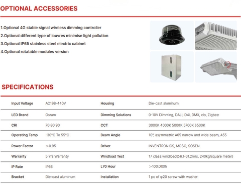 Đèn Chiếu Sáng Sân Thể Thao Thông Minh ZALAA/SOGA Mới Leopard ZSG-LP 600W, 1200W, 1800W | Zalaa/Soga Smart Lighting
