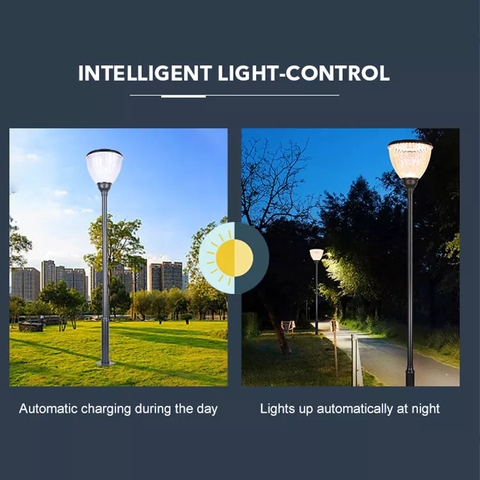 Đèn Đường Cảnh Quan Sân Vườn Công Viên Năng Lượng Mặt Trời ZG-GGD1105 28W ZALAA cho cột cao 3-5m