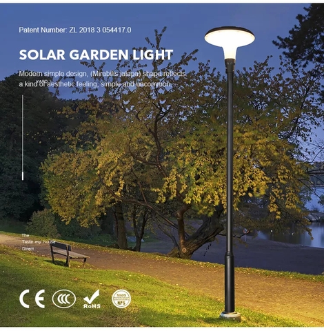 Đèn Đường Công Viên Năng Lượng Mặt Trời ZG-TYD1104 25W ZALAA cho cột cao 2-4m