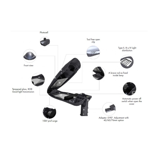 Đèn Đường LED 60W OEM Philips ZOD14-60 ZALAA Hình Các Mập SHARK-LED Street Lighting