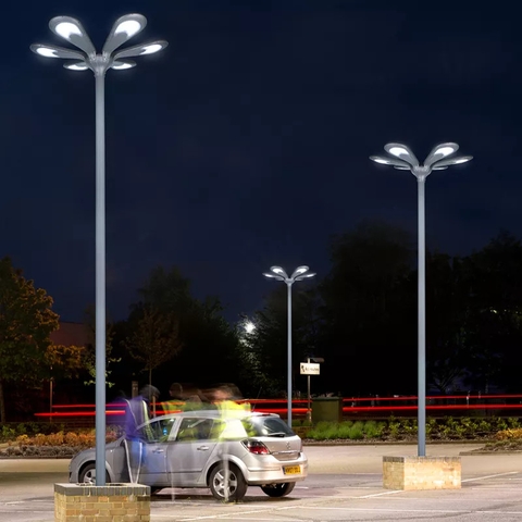 Đèn Công Viên Kiểu Dáng Bông Hoa 6 Cánh Hiện Đại ZG-TYD5005-6 96W ZALAA Solar Garden Cho cột cao 6-10m