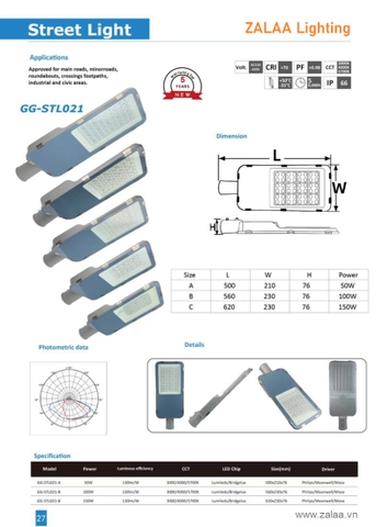 Đèn Đường Năng Lượng Mặt Trời 100W - Mã sản phẩm: ZPCS-100-CC ZALAA