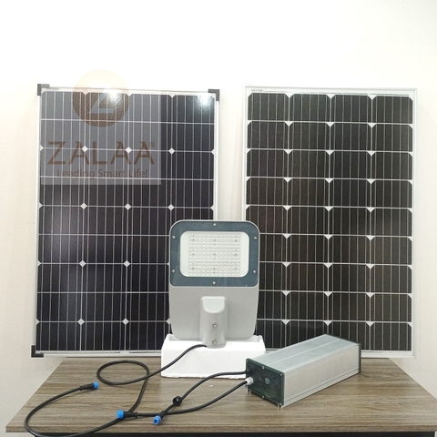 Bộ Đèn Đường Năng Lượng Mặt Trời 100W Mã Sản Phẩm ZSL-1302 Panel 160w Mono * 2pcs Battery 80AH 12.8V Bộ điều khiển Max100W