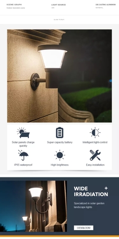 Đèn Gắn Cửa Cột Ngoài Trời Năng Lượng Mặt Trời ZG-BD2106-1 ZALAA Garden Lights