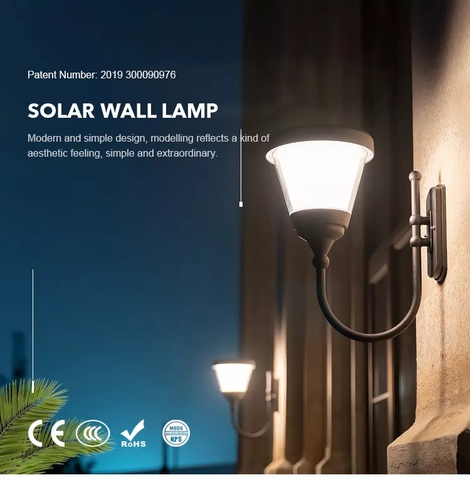 Đèn Gắn Cửa Cột Ngoài Trời Năng Lượng Mặt Trời ZG-BD2106-1 ZALAA Garden Lights