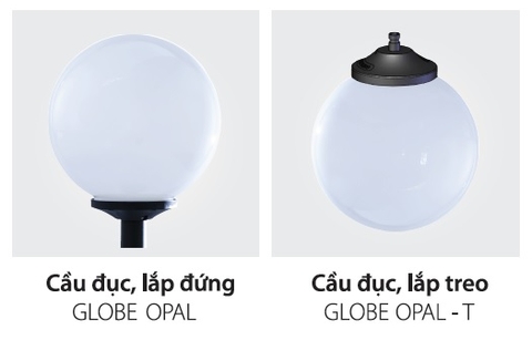 BÓNG ĐÈN GLOBE - Đầu Đèn Trang Trí Công Viên /Cảnh Quan Sân Vườn cho cột từ 3-10m