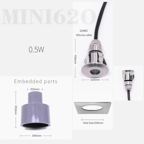 Đèn LED Âm Đất Mini 1W 25mm ZALAA Mã Sản Phẩm ZAD.Mini_1W