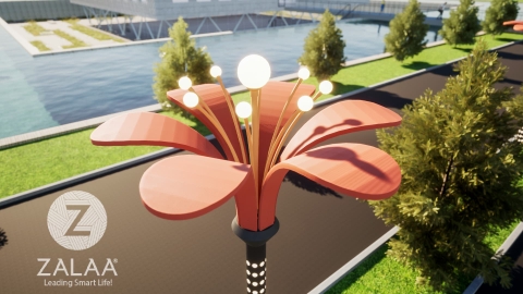 Cột Đèn Đường LED Kiểu Cây Hoa Đẹp Lạ cho Dự án Chiếu sáng đường phố kiểu mới