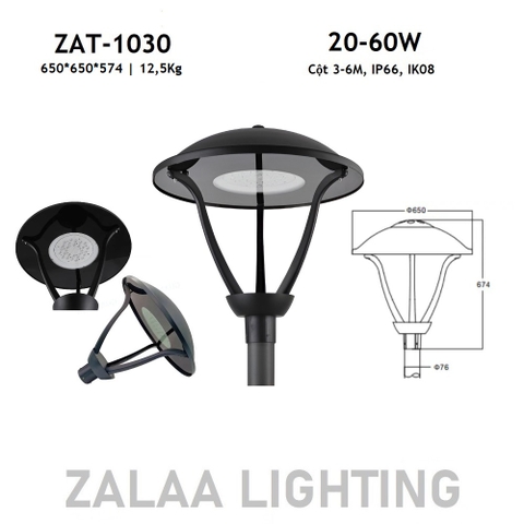 Đầu Đèn LED Chiếu Sáng Công Viên, Cảnh Quan Đô Thị ZAT-1030 20-60W H3-6M ZALAA