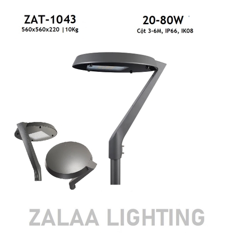 Đầu Cột Đèn Chiếu Sáng Công Viên, Khu Đô Thị Mới ZAT-1043 20-80W H3-6M ZALAA