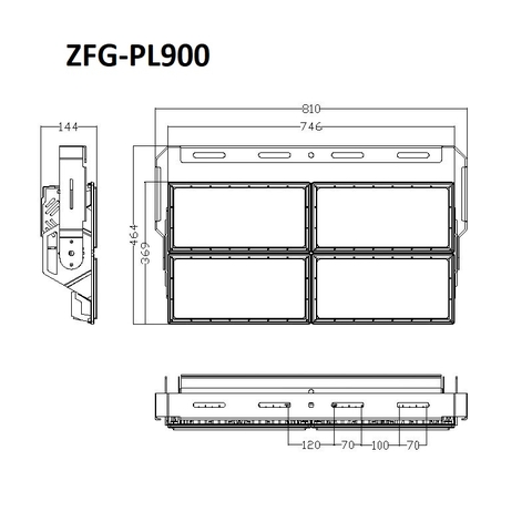 Đèn LED Chiếu Sáng Sân Thể Thao ZFG-PL900 Công suất 900W Chất Lượng Cao