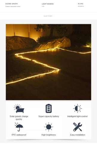 Đèn LED Dây Năng Lượng Mặt Trời Trang Trí Sân Vườn ZG-CPD1002 ZALAA Garden Lights