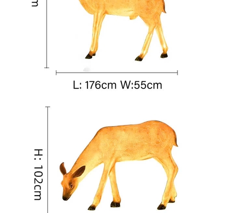 Đèn LED Decorative Tạo Hình 3D Đàn Hươu Deer phát sáng từ Sợi Thủy Tinh Nhựa Zalaa dành cho Dự án Vườn Ánh Sáng