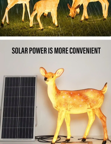 Đèn LED Decorative Tạo Hình 3D Đàn Hươu Deer phát sáng từ Sợi Thủy Tinh Nhựa Zalaa dành cho Dự án Vườn Ánh Sáng