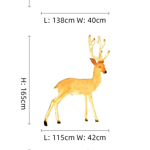 Đèn LED Decorative Tạo Hình 3D Đàn Hươu Deer phát sáng từ Sợi Thủy Tinh Nhựa Zalaa dành cho Dự án Vườn Ánh Sáng