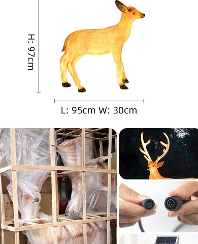 Đèn LED Decorative Tạo Hình 3D Đàn Hươu Deer phát sáng từ Sợi Thủy Tinh Nhựa Zalaa dành cho Dự án Vườn Ánh Sáng