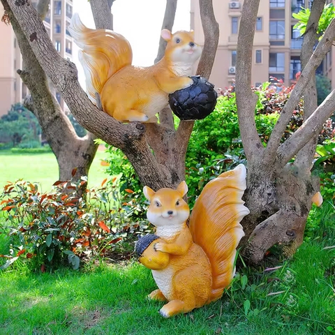 Đèn LED Fiberglass Sợi Thủy Tinh Nhựa tạo hình 3D Con Sóc Squirrel phát sáng Zalaa dành cho Dự án Vườn Ánh Sáng