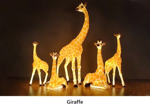 Đèn LED Fiberglass Sợi Thủy Tinh Nhựa họa tiết 3D Đàn Chim Hồng Hạc Flamingos phát sáng Zalaa dành cho Dự án Vườn Ánh Sáng